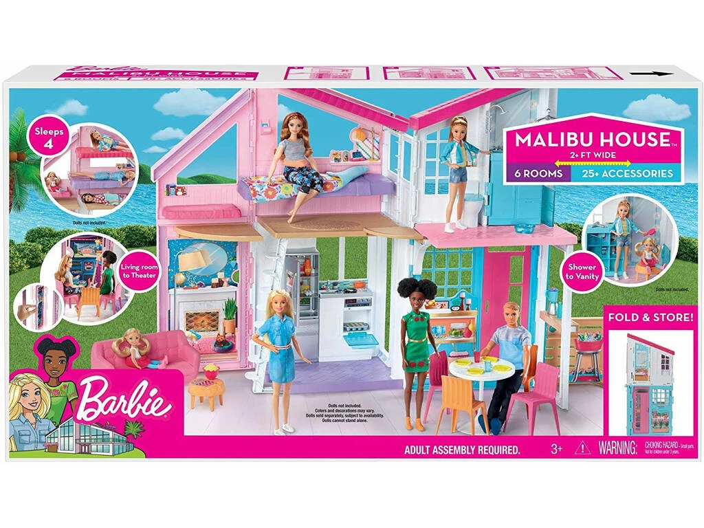 Barbie Casa Malibú Con Accesorios Mattel FXG57 4 Barbie Casa Malibú Con Accesorios Mattel FXG57 - Imagen 2