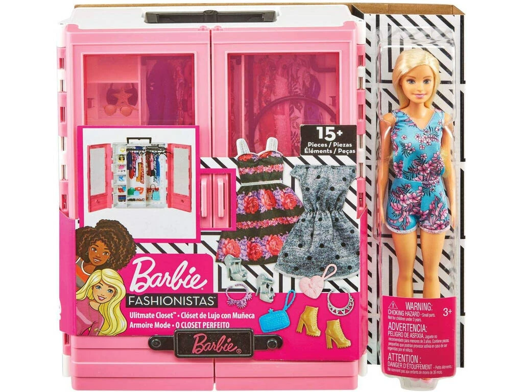 Barbie Super Armario Con Muñeca Y Accesorios Mattel GBK12 3 Barbie Super Armario Con Muñeca Y Accesorios Mattel GBK12