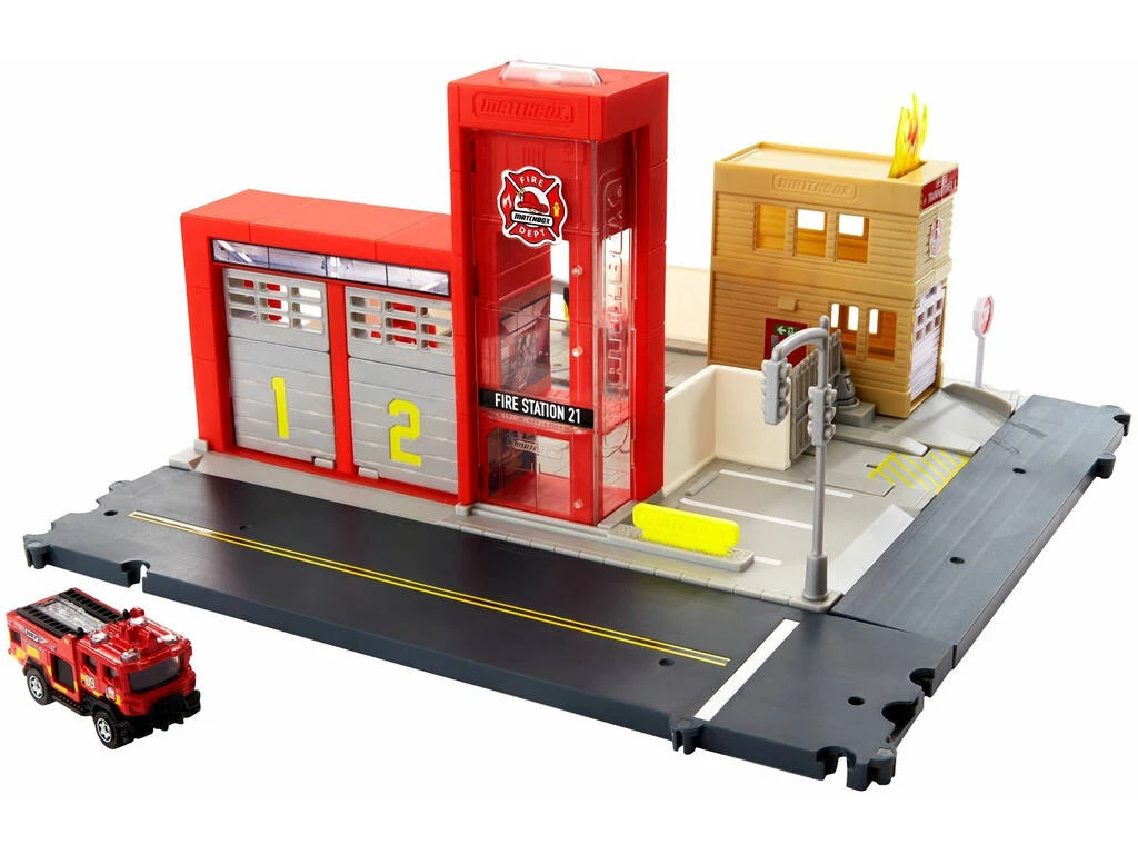 Matchbox Action Drivers Estación De Bomberos Con Sonido Mattel HBD76 3 Matchbox Action Drivers Estación De Bomberos Con Sonido Mattel HBD76