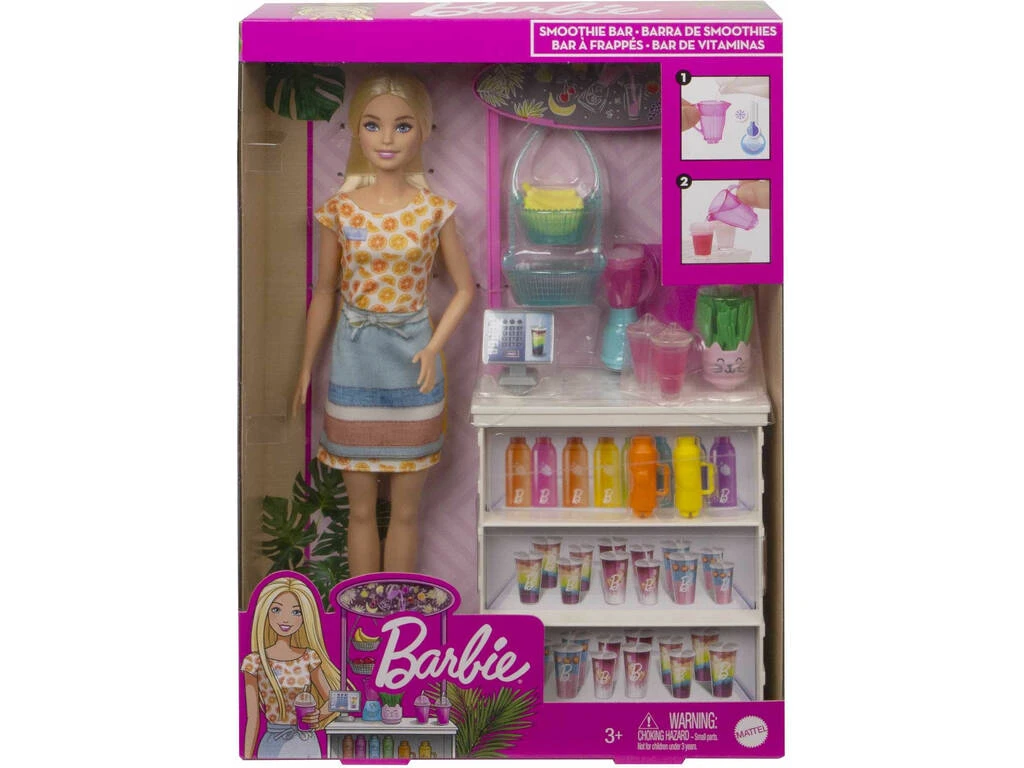 Barbie Puesto De Smoothies Mattel GRN75 4 Barbie Puesto De Smoothies Mattel GRN75 - Imagen 2