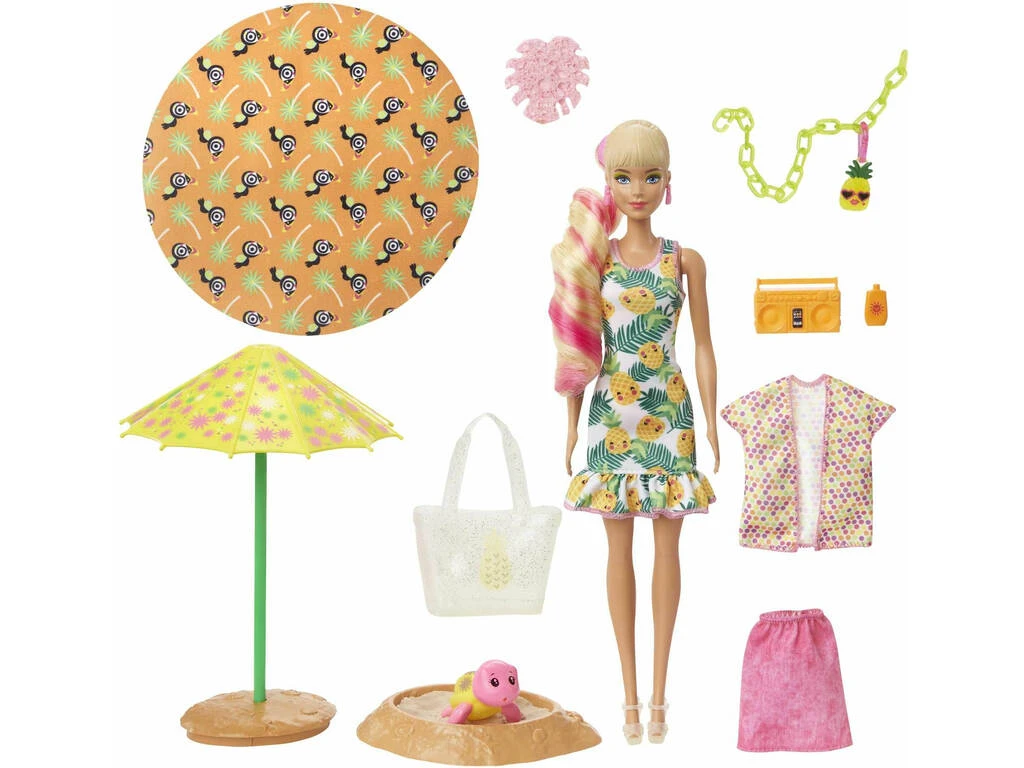 Barbie Muñeca Color Reveal Con Espuma Piña Mattel GTN17 4 Barbie Muñeca Color Reveal Con Espuma Piña Mattel GTN17 - Imagen 2