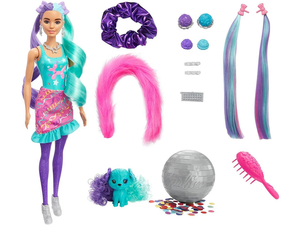 Barbie Muñeca Color Reveal Peinados Globos Mattel HBG41 4 Barbie Muñeca Color Reveal Peinados Globos Mattel HBG41 - Imagen 2