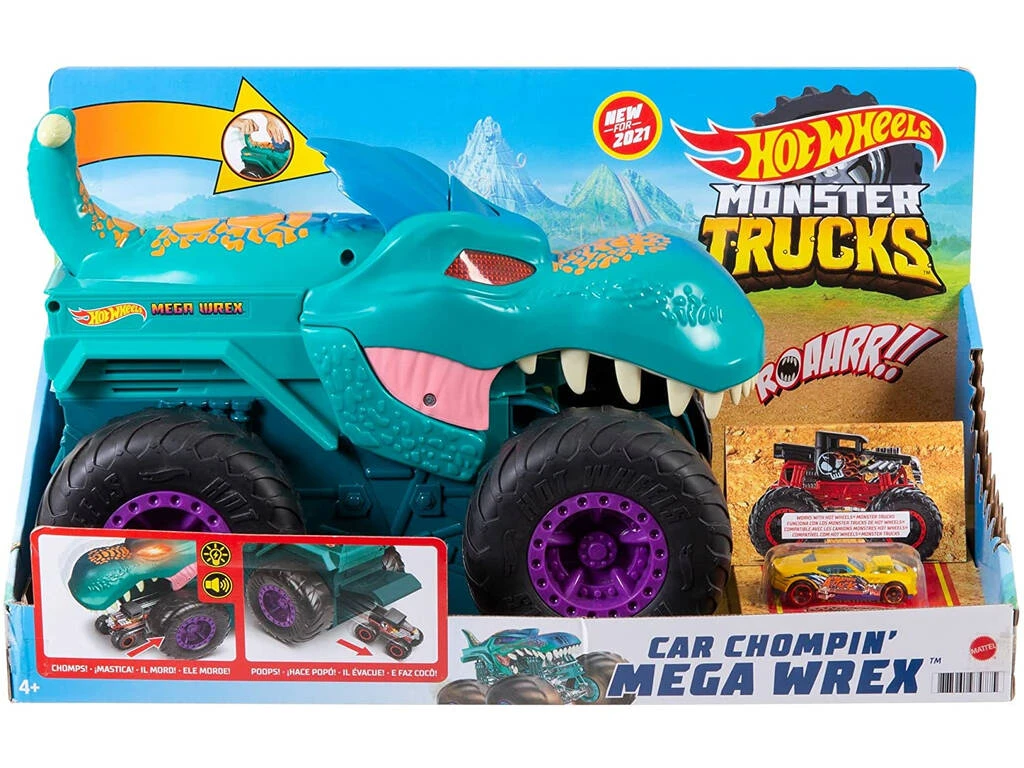 Hot Wheels Monster Trucks Mega Wrex Mastica Coches Mattel GYL13 3 Hot Wheels Monster Trucks Mega Wrex Mastica Coches Mattel GYL13