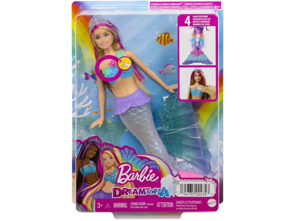 Barbie Sirena Luces Mágicas Mattel HDJ36 4 Barbie Sirena Luces Mágicas Mattel HDJ36 - Imagen 2