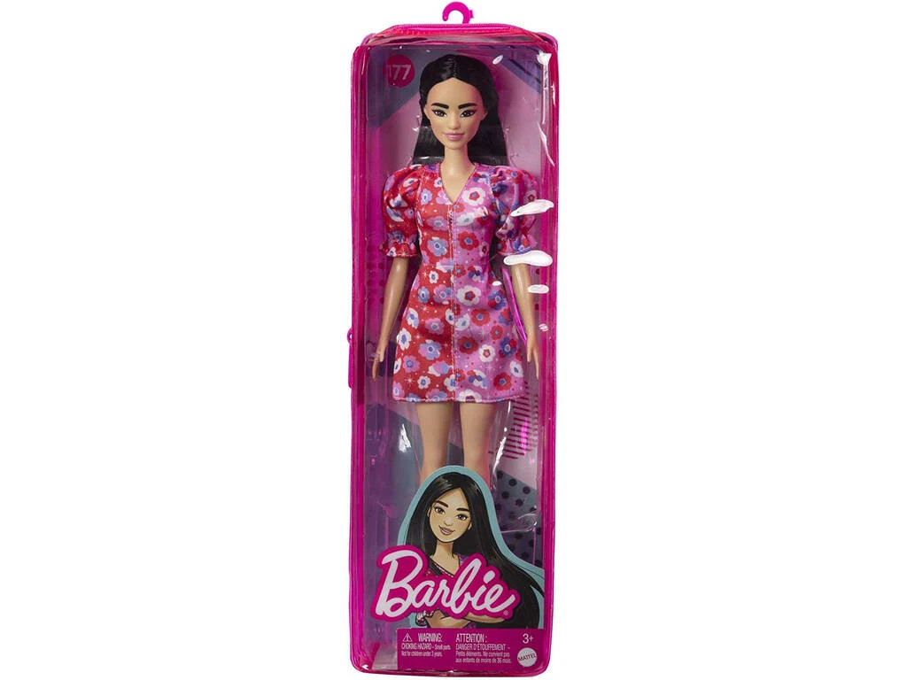 Barbie Fashionista Vestido De Flores A Dos Colores Mattel HBV11 4 Barbie Fashionista Vestido De Flores A Dos Colores Mattel HBV11 - Imagen 2