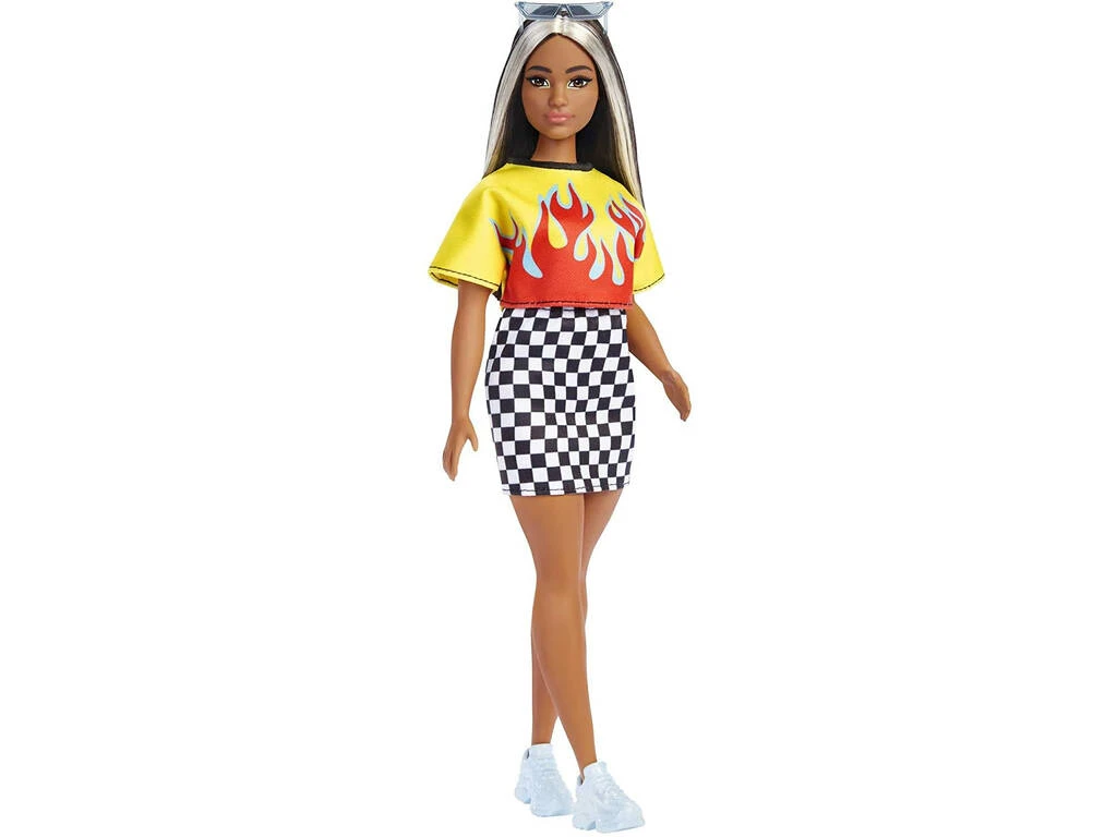 Barbie Fashionista Top Con Llamas Y Falda De Cuadros Mattel HBV13 3 Barbie Fashionista Top Con Llamas Y Falda De Cuadros Mattel HBV13