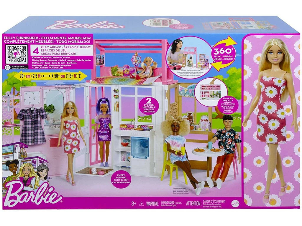 MATTEL Barbie Casa Dos Pisos Barbie HCD48 4 MATTEL Barbie Casa Dos Pisos Barbie HCD48 - Imagen 2