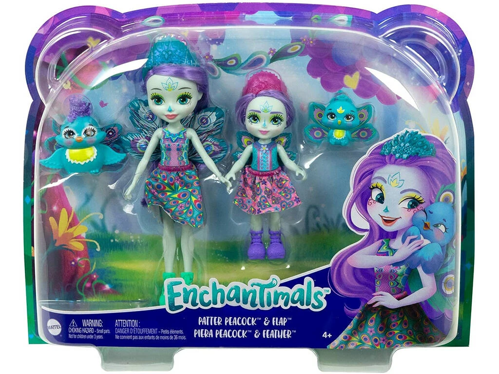 Enchantimals Hermanas Patter Y Piera Peacock Mattel HCF83 4 Enchantimals Hermanas Patter Y Piera Peacock Mattel HCF83 - Imagen 2