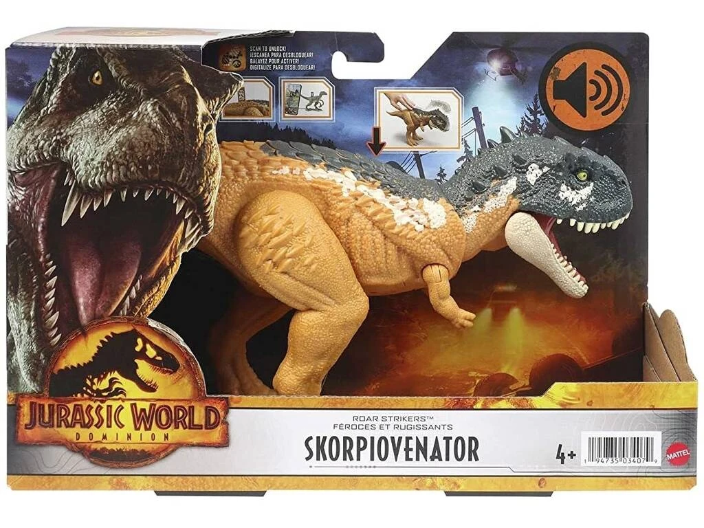 Jurassic World Dominion Skorpiovenator Roar Strikers Mattel HDX37 4 Jurassic World Dominion Skorpiovenator Roar Strikers Mattel HDX37 - Imagen 2