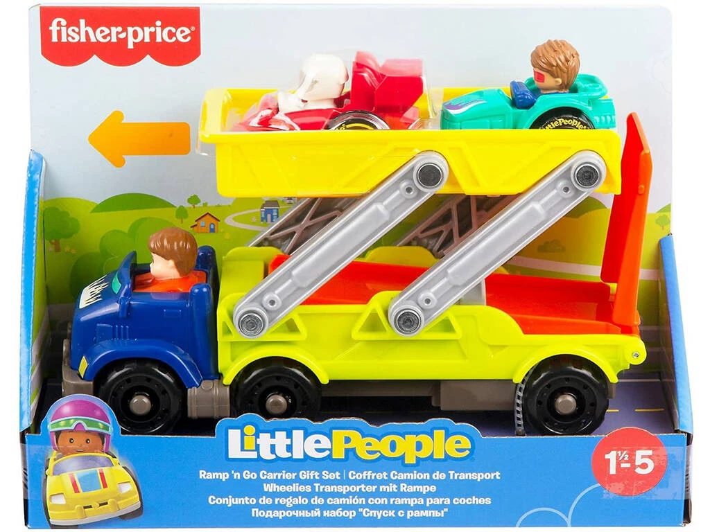 Fisher Price Little People Conjunto De Regalo De Camión Con Rampa Para Coches Mattel HBX23 4 Fisher Price Little People Conjunto De Regalo De Camión Con Rampa Para Coches Mattel HBX23 - Imagen 2