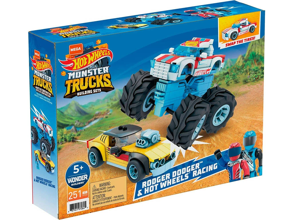 Mega Construx Hot Wheels & Monster Trucks Rodger Dodger Mattel GYG22 4 Mega Construx Hot Wheels & Monster Trucks Rodger Dodger Mattel GYG22 - Imagen 2