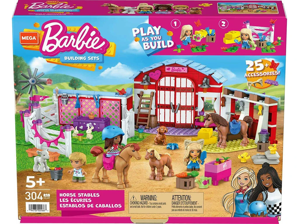Barbie Mega Construx Establos De Caballos Mattel HDJ87 3 Barbie Mega Construx Establos De Caballos Mattel HDJ87