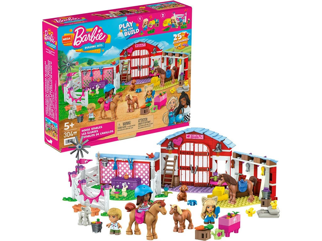 Barbie Mega Construx Establos De Caballos Mattel HDJ87 4 Barbie Mega Construx Establos De Caballos Mattel HDJ87 - Imagen 2