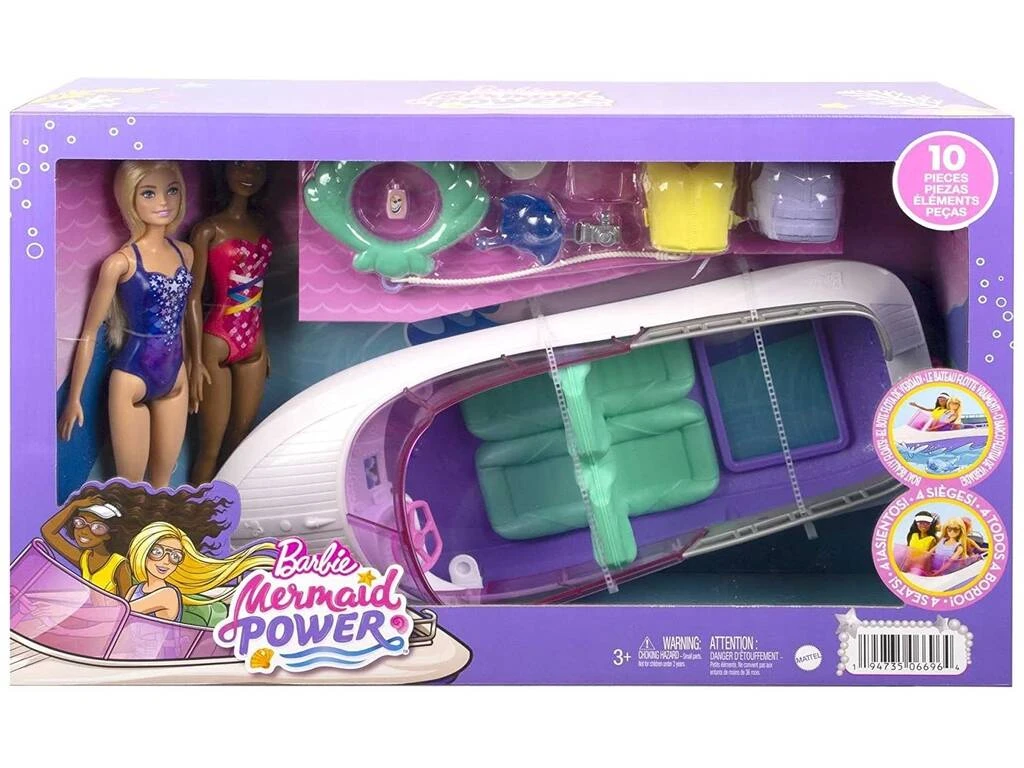 Barbie Mermaid Power Barco Con Muñecas Mattel HHG60 4 Barbie Mermaid Power Barco Con Muñecas Mattel HHG60 - Imagen 2