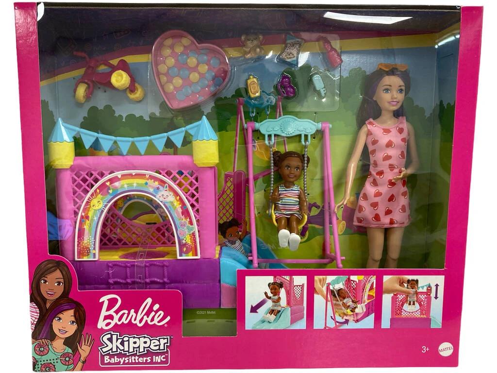 Barbie Skipper Niñera Con Castillo Inflable Mattel HHB67 4 Barbie Skipper Niñera Con Castillo Inflable Mattel HHB67 - Imagen 2