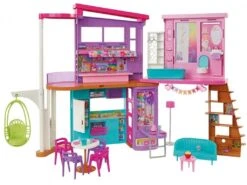 Barbie Casa De Vacaciones Amueblada Mattel HCD50