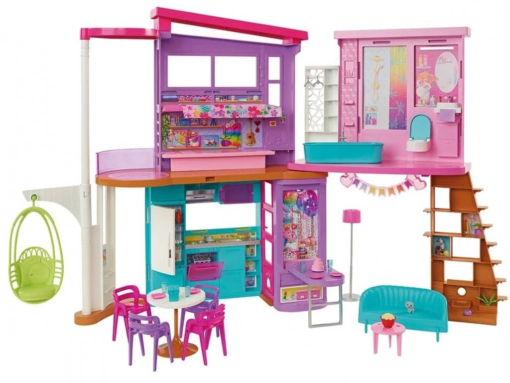Barbie Casa De Vacaciones Amueblada Mattel HCD50 3 Barbie Casa De Vacaciones Amueblada Mattel HCD50