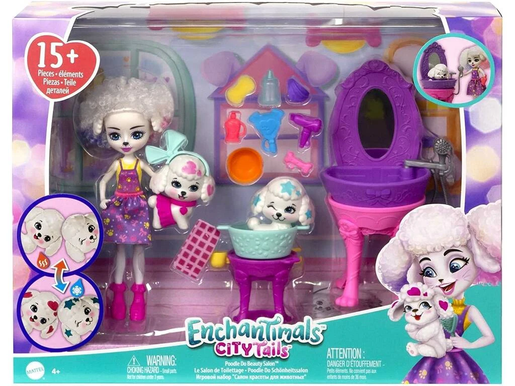 Enchantimals City Tails Salón De Belleza De Perris Poodle Mattel HHC20 4 Enchantimals City Tails Salón De Belleza De Perris Poodle Mattel HHC20 - Imagen 2