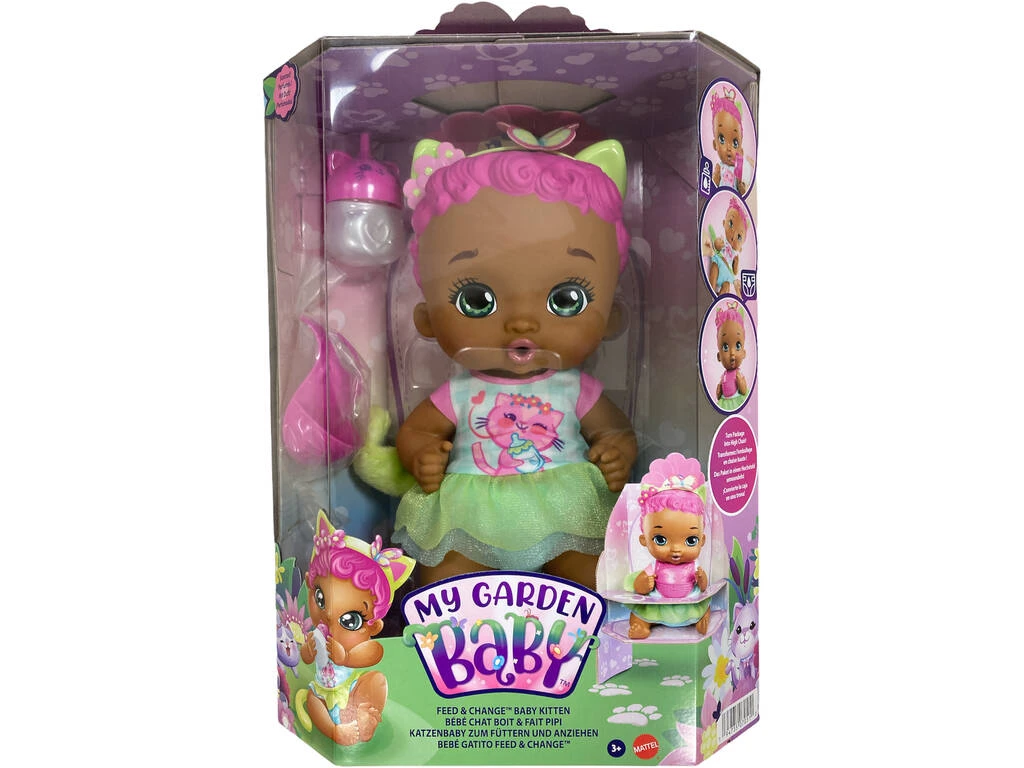 My Garden Baby Gatito Bebe Y Hace Pipí Verde Mattel HHL23 4 My Garden Baby Gatito Bebe Y Hace Pipí Verde Mattel HHL23 - Imagen 2