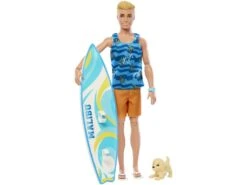 Barbie Muñeco Ken Surf Con Perro Y Tabla Mattel HPT50