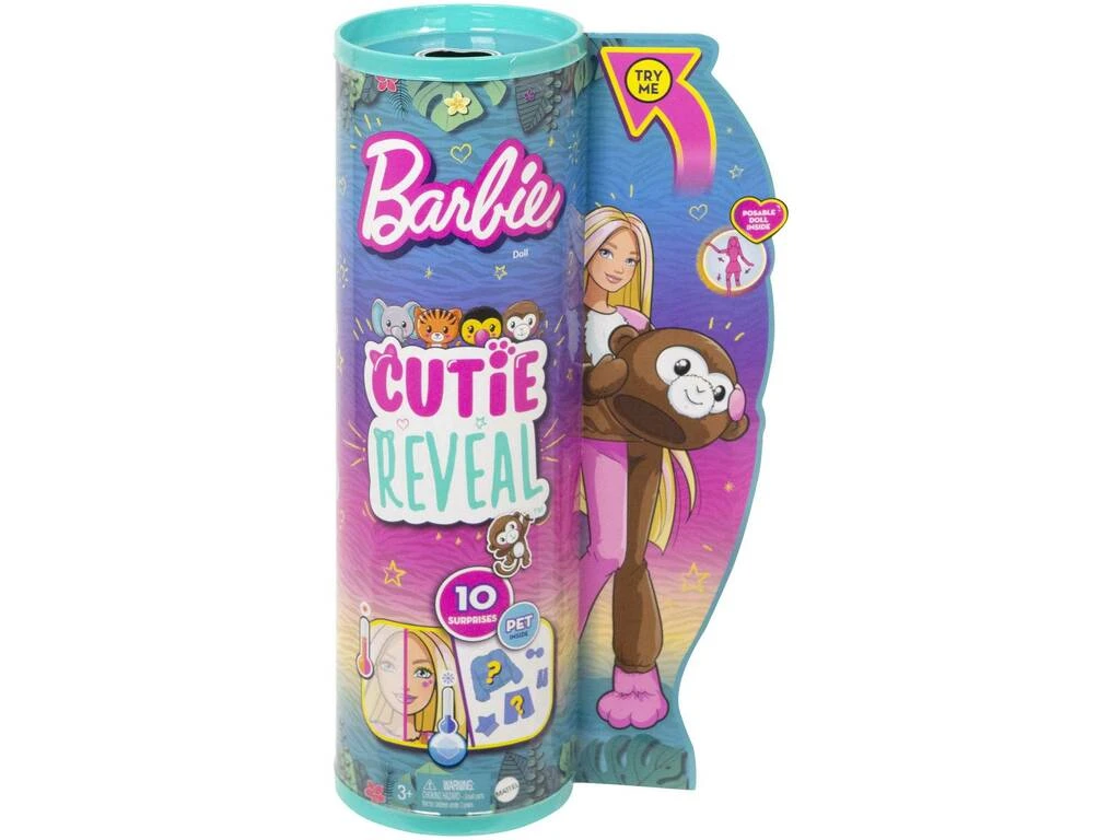 Barbie Cutie Reveal Amigos De La Jungla Mono Mattel HKR01 4 Barbie Cutie Reveal Amigos De La Jungla Mono Mattel HKR01 - Imagen 2