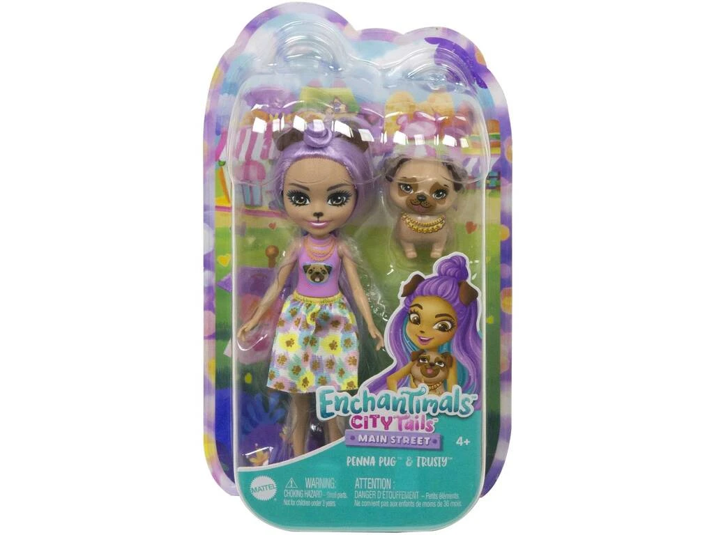 Enchantimals City Tails Muñeca Penna Pug Y Trusty Mattel HKN11 4 Enchantimals City Tails Muñeca Penna Pug Y Trusty Mattel HKN11 - Imagen 2