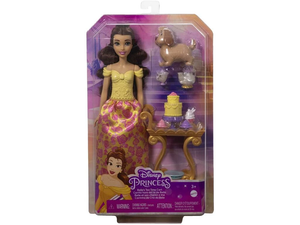 Princesas Disney Muñeca Bella Y Carrito De Té Mattel HLW20 4 Princesas Disney Muñeca Bella Y Carrito De Té Mattel HLW20 - Imagen 2