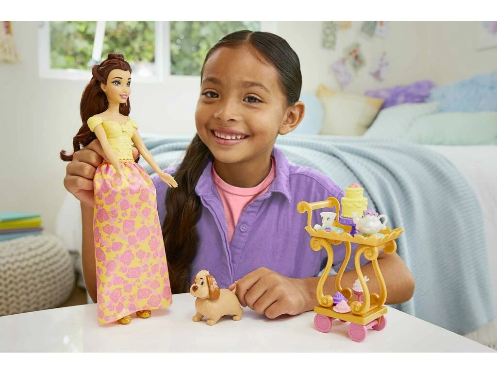 Princesas Disney Muñeca Bella Y Carrito De Té Mattel HLW20 9 Princesas Disney Muñeca Bella Y Carrito De Té Mattel HLW20 - Imagen 7