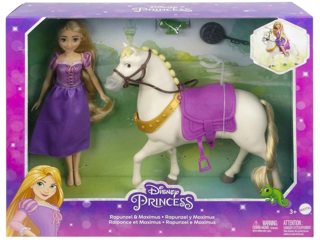 Princesas Disney Muñeca Rapunzel Y Máximus Mattel HLW23 4 Princesas Disney Muñeca Rapunzel Y Máximus Mattel HLW23 - Imagen 2