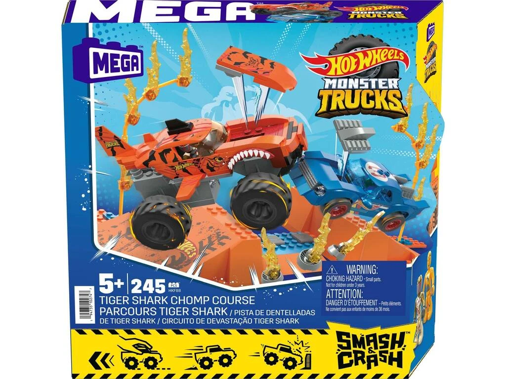 Mega Hot Wheels Monster Trucks Pista De Dentelladas De Tiger Shark Mattel HKF88 3 Mega Hot Wheels Monster Trucks Pista De Dentelladas De Tiger Shark Mattel HKF88