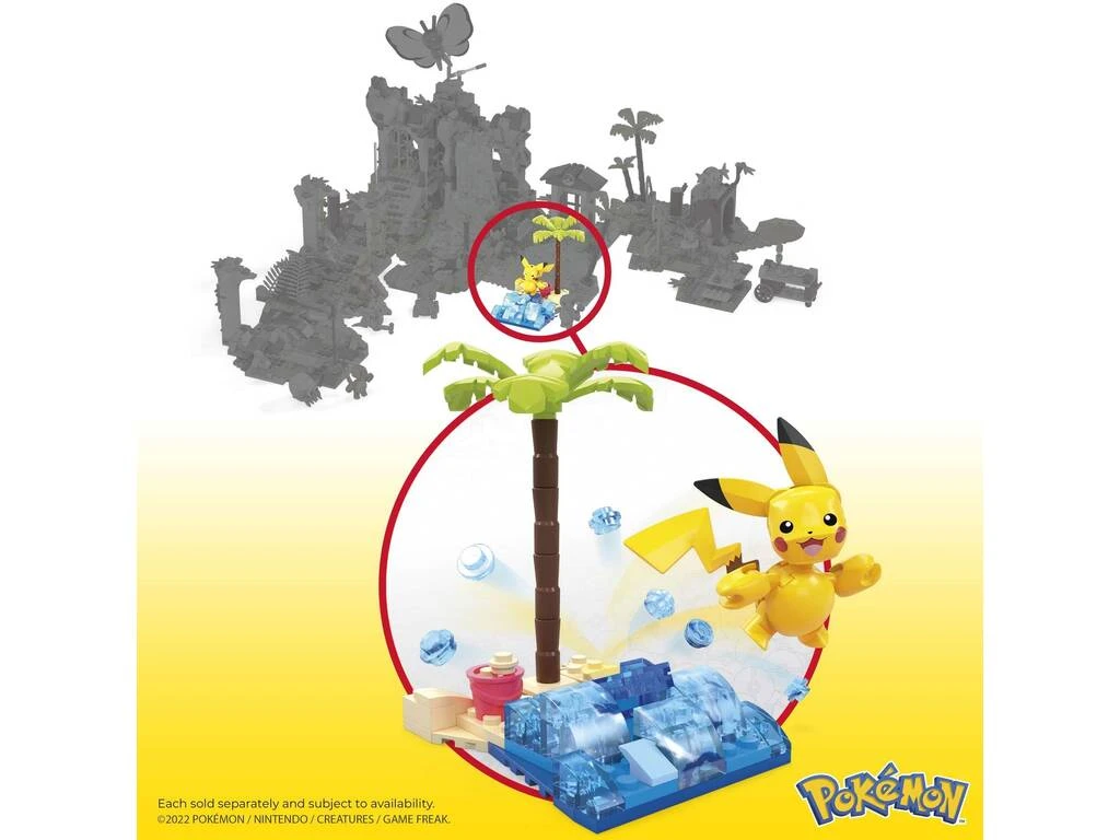 Pokémon Mega Pack Diversión En La Playa De Pikachu Mattel HDL76 9 Pokémon Mega Pack Diversión En La Playa De Pikachu Mattel HDL76 - Imagen 7