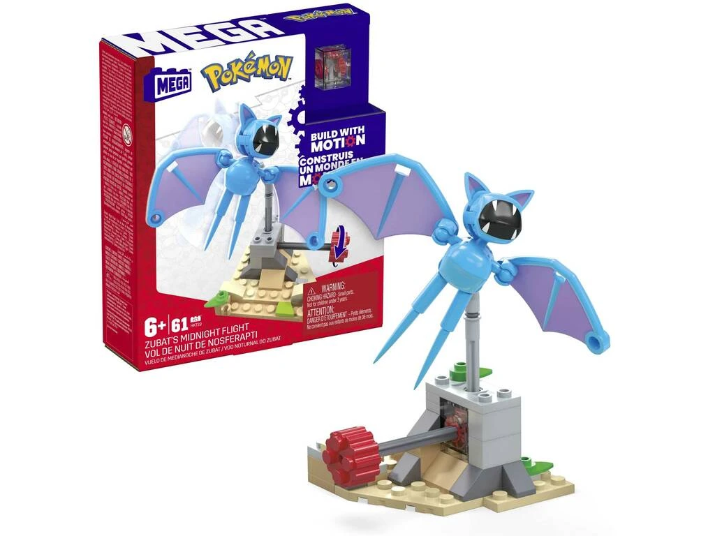 Pokémon Mega Pack Vuelo De Medianoche De Zubat Mattel HKT19 5 Pokémon Mega Pack Vuelo De Medianoche De Zubat Mattel HKT19 - Imagen 3