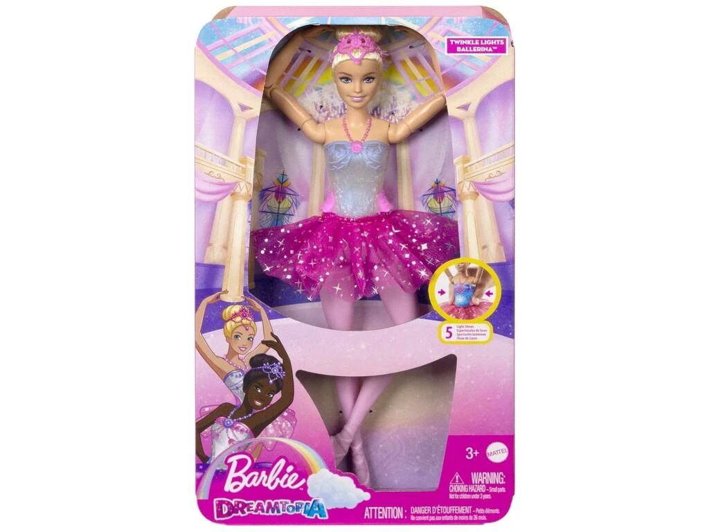 Barbie Dreamtopia Bailarina Tutú Rosa Con Luz Mattel HLC25 4 Barbie Dreamtopia Bailarina Tutú Rosa Con Luz Mattel HLC25 - Imagen 2