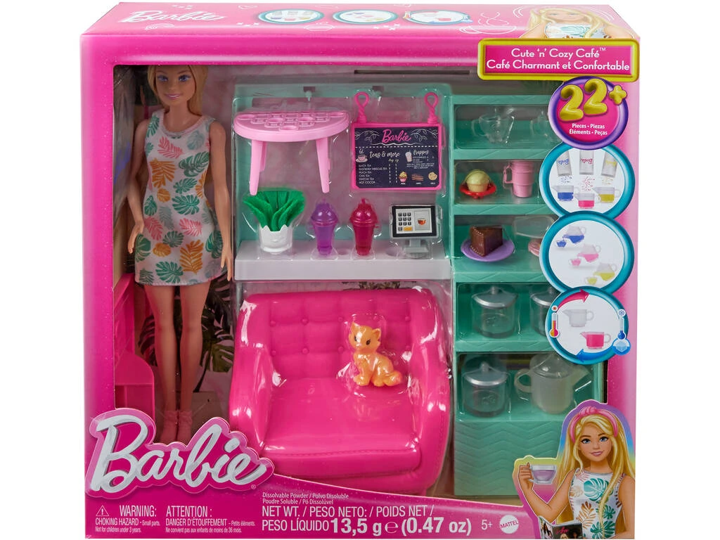 Barbie Cafetería Bienestar Mattel HKT94 4 Barbie Cafetería Bienestar Mattel HKT94 - Imagen 2