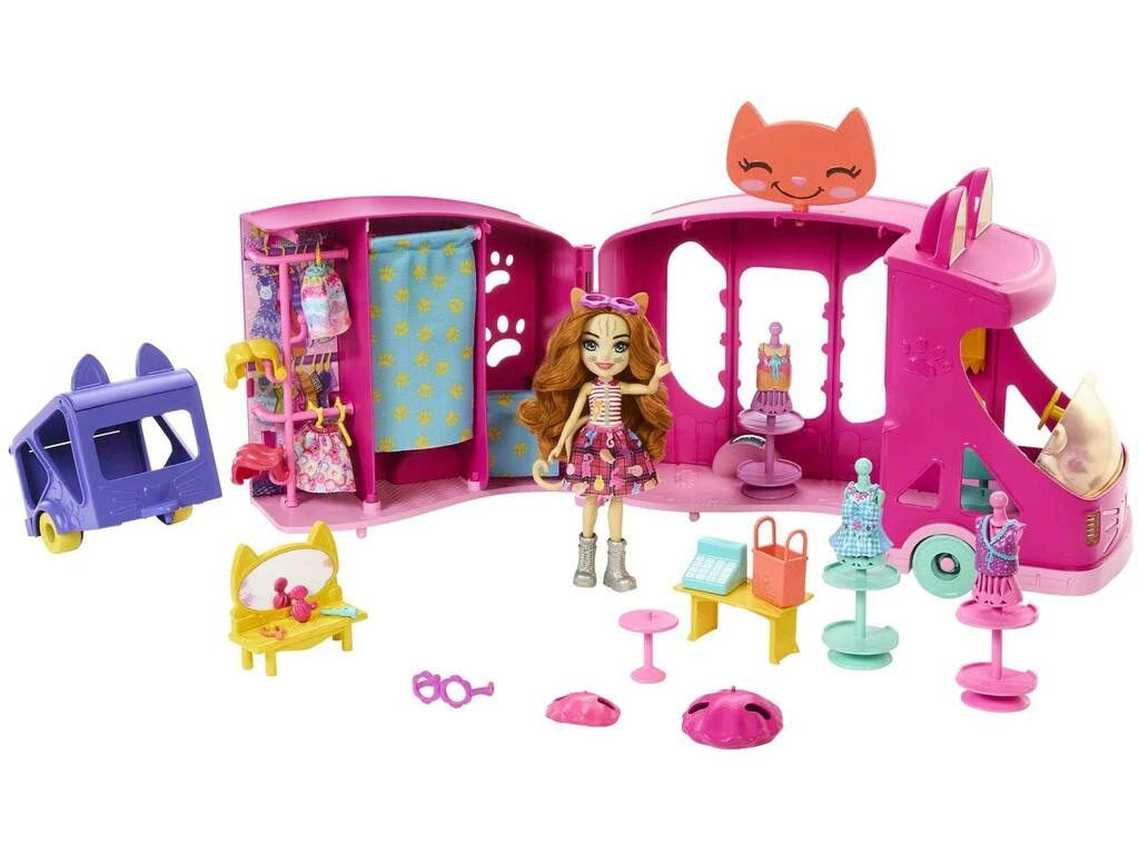 Enchantimals Camión De Moda De Gato De Mattel HPB34 3 Enchantimals Camión De Moda De Gato De Mattel HPB34